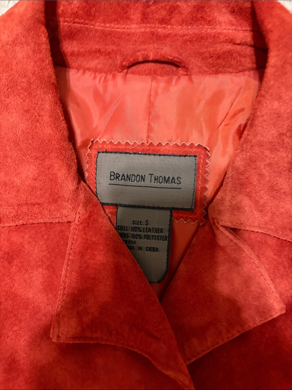 Brandon Thomas Rust Red Suede Button-Front Jacket - Picture 2 of 3